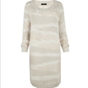 All Saints beatriz jumper dress hand knitted cream